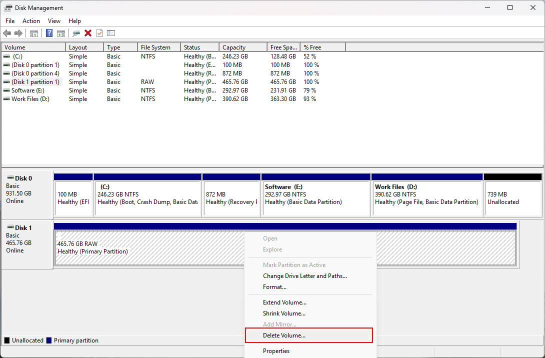 Reparar una unidad RAW mediante el formateo