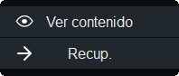 Botones Vista previa y Recuperar