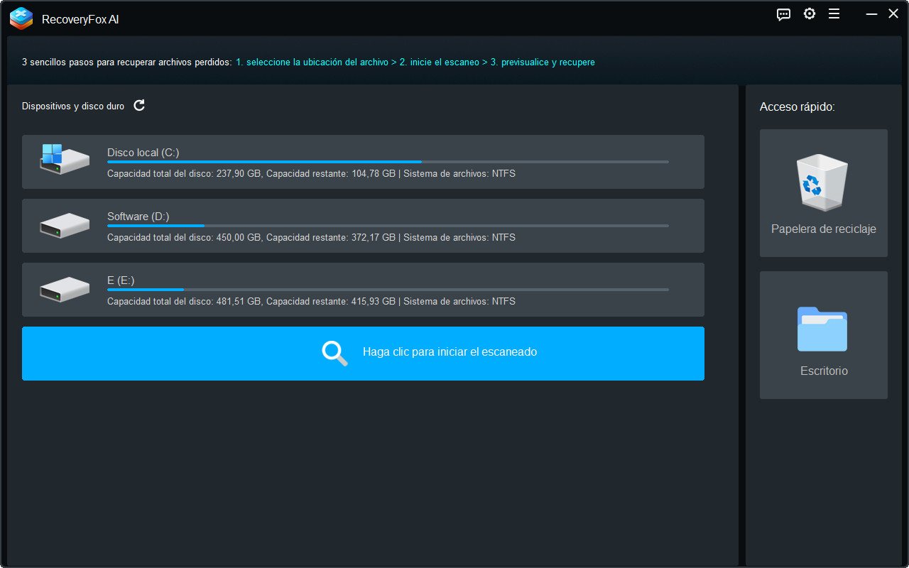 Seleccionar el dispositivo externo