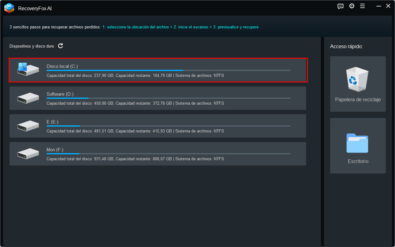 Seleccionar la unidad interna afectada