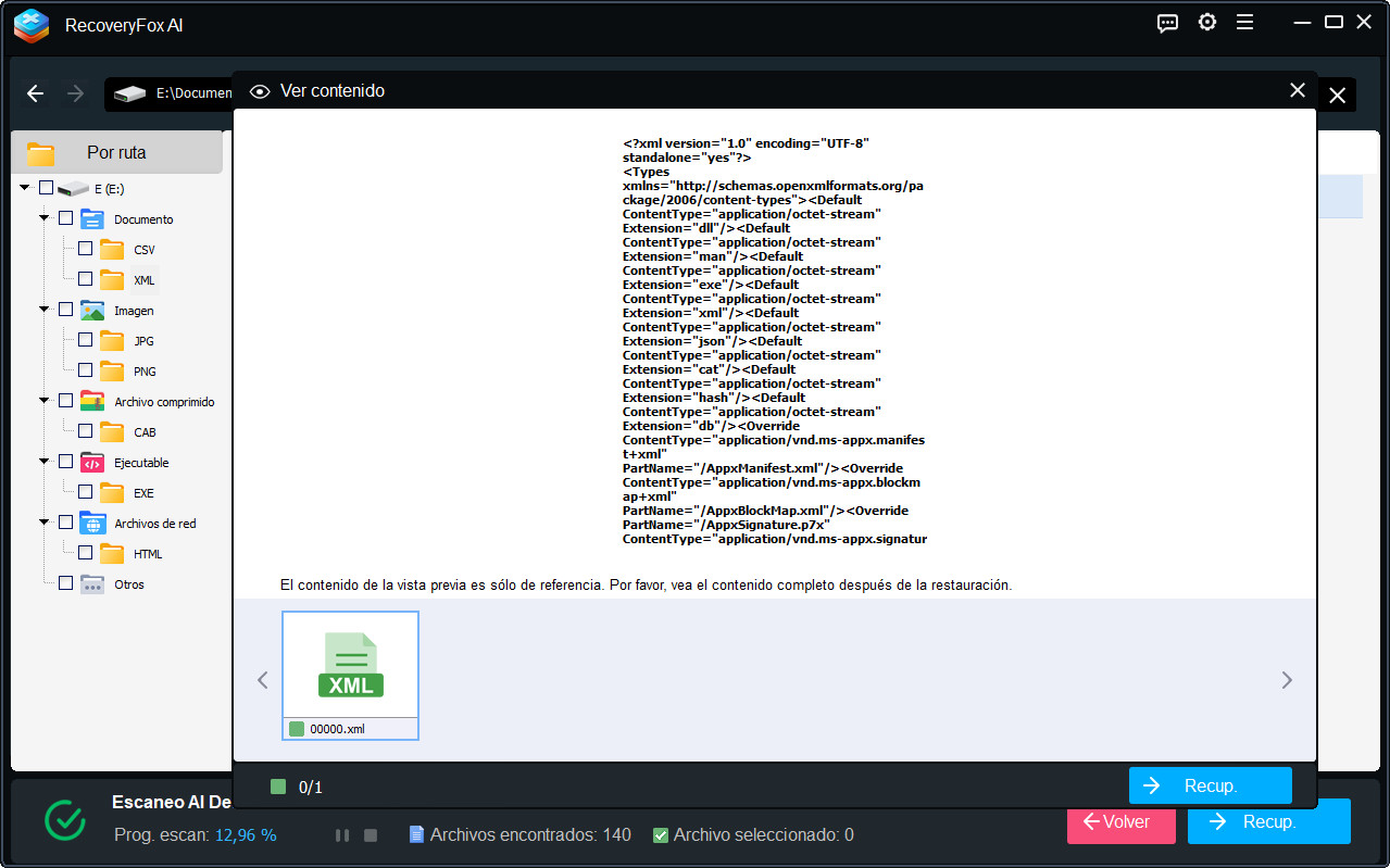 RecoveryFox AI Vista Previa de Documentos