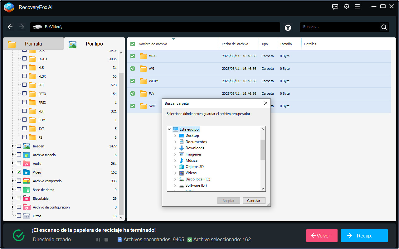 Previsualizar y Recuperar Resultados de la Papelera de Reciclaje