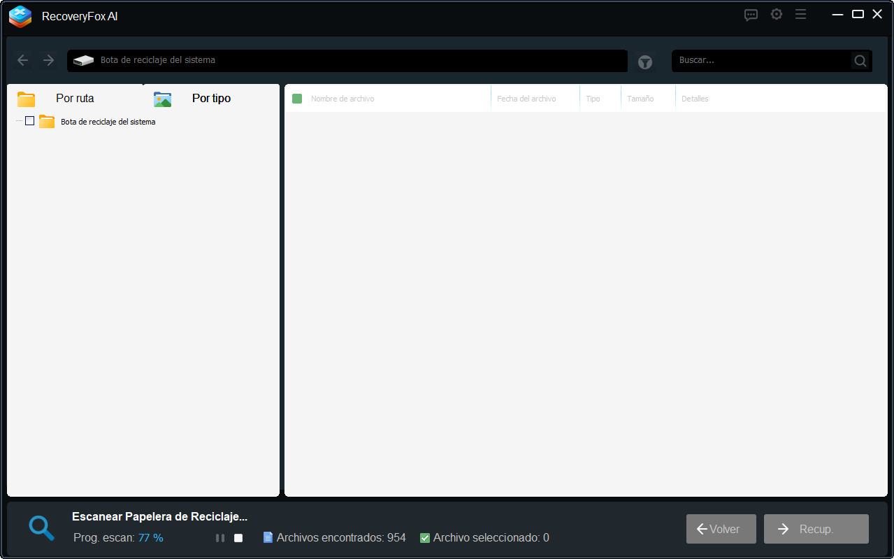 Escanear la Papelera de Reciclaje