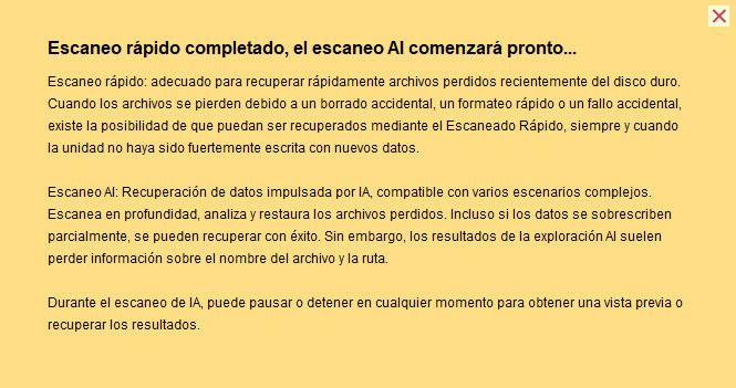 Escaneo Rápido y Escaneo con IA