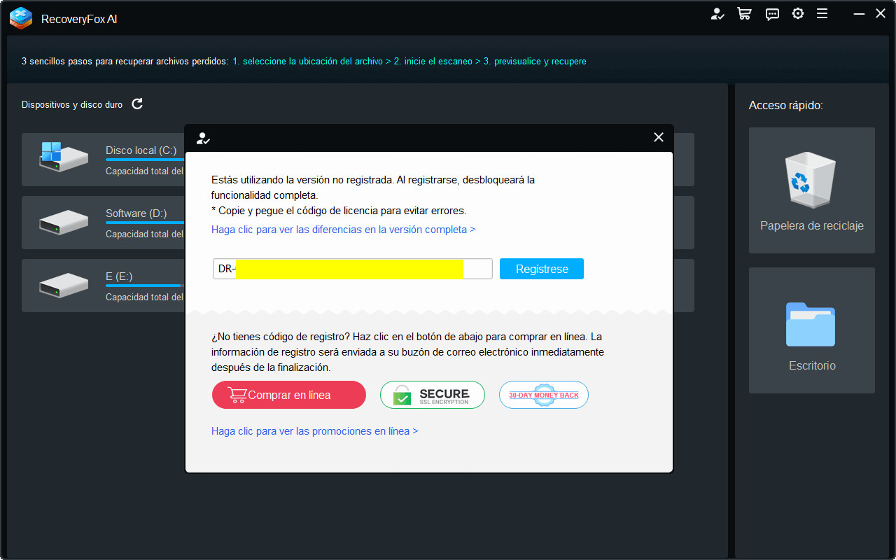 Registrar y activar RecoveryFox AI