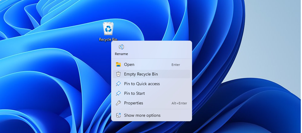 Vaciar la Papelera de reciclaje desde el escritorio