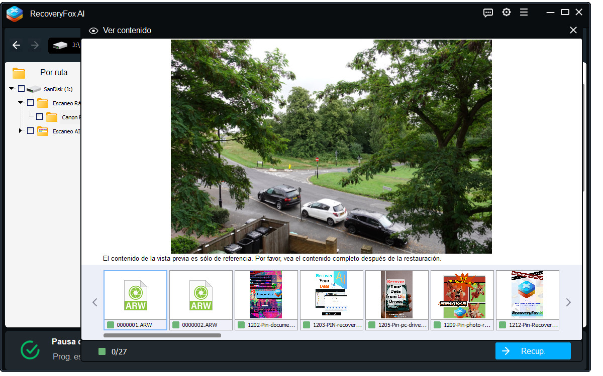 Recuperar fotos de tarjeta SD