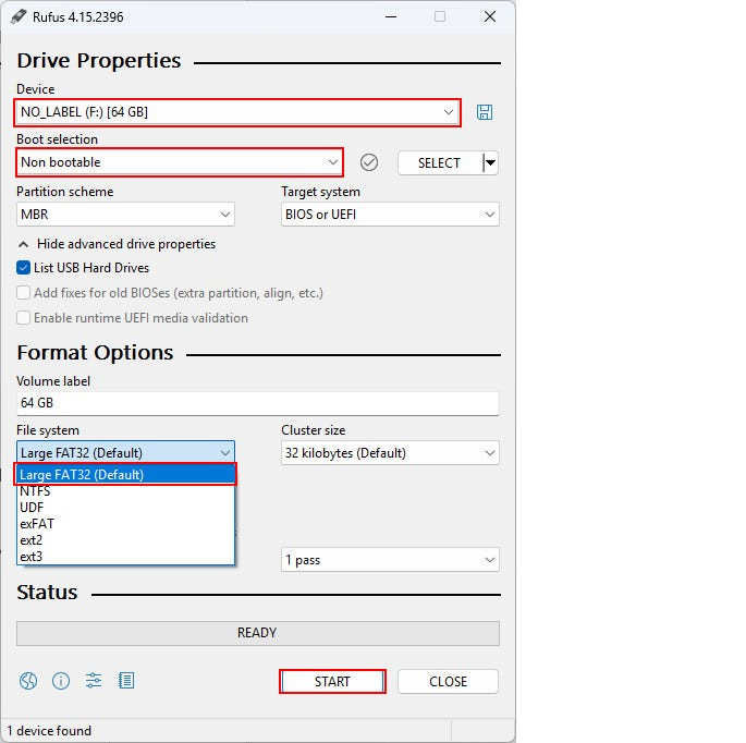 Formatear una unidad USB con Rufus