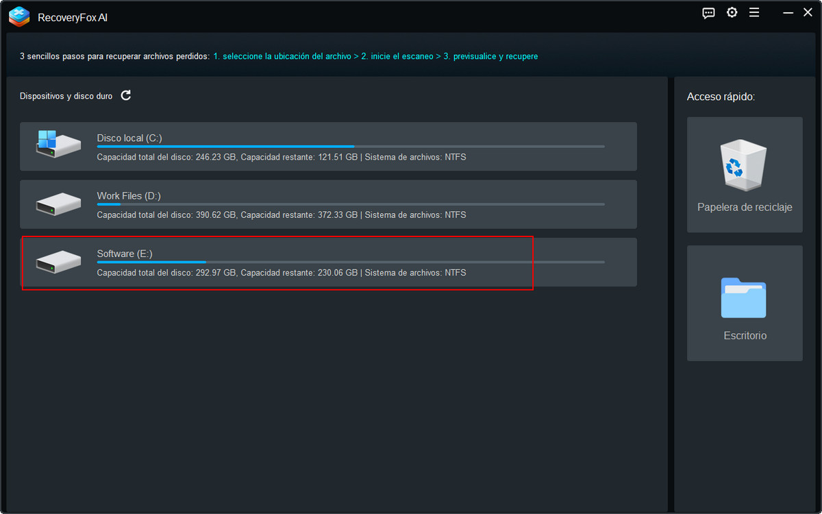 Seleccionar ubicación de archivos