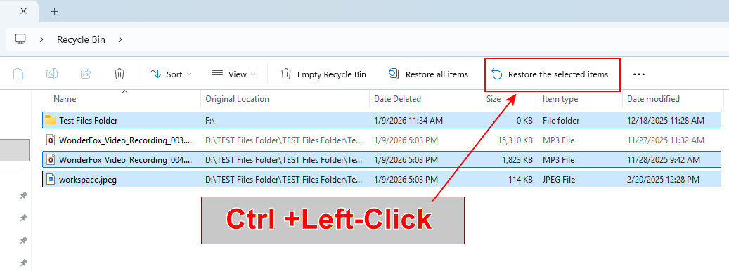 Restaurar archivos desde la Papelera de reciclaje en Windows 11