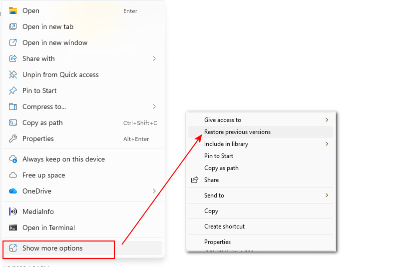 Abrir Historial de archivos en Windows 11