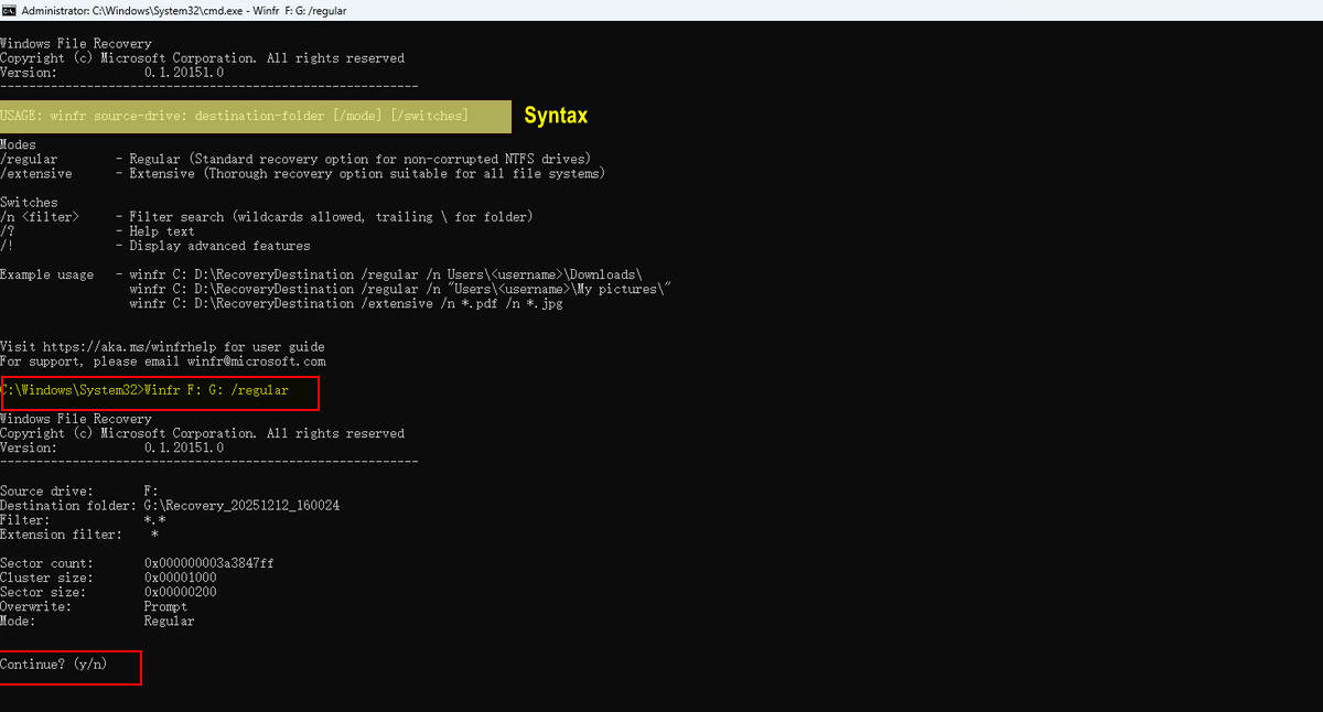 Comando para recuperar todos los archivos perdidos